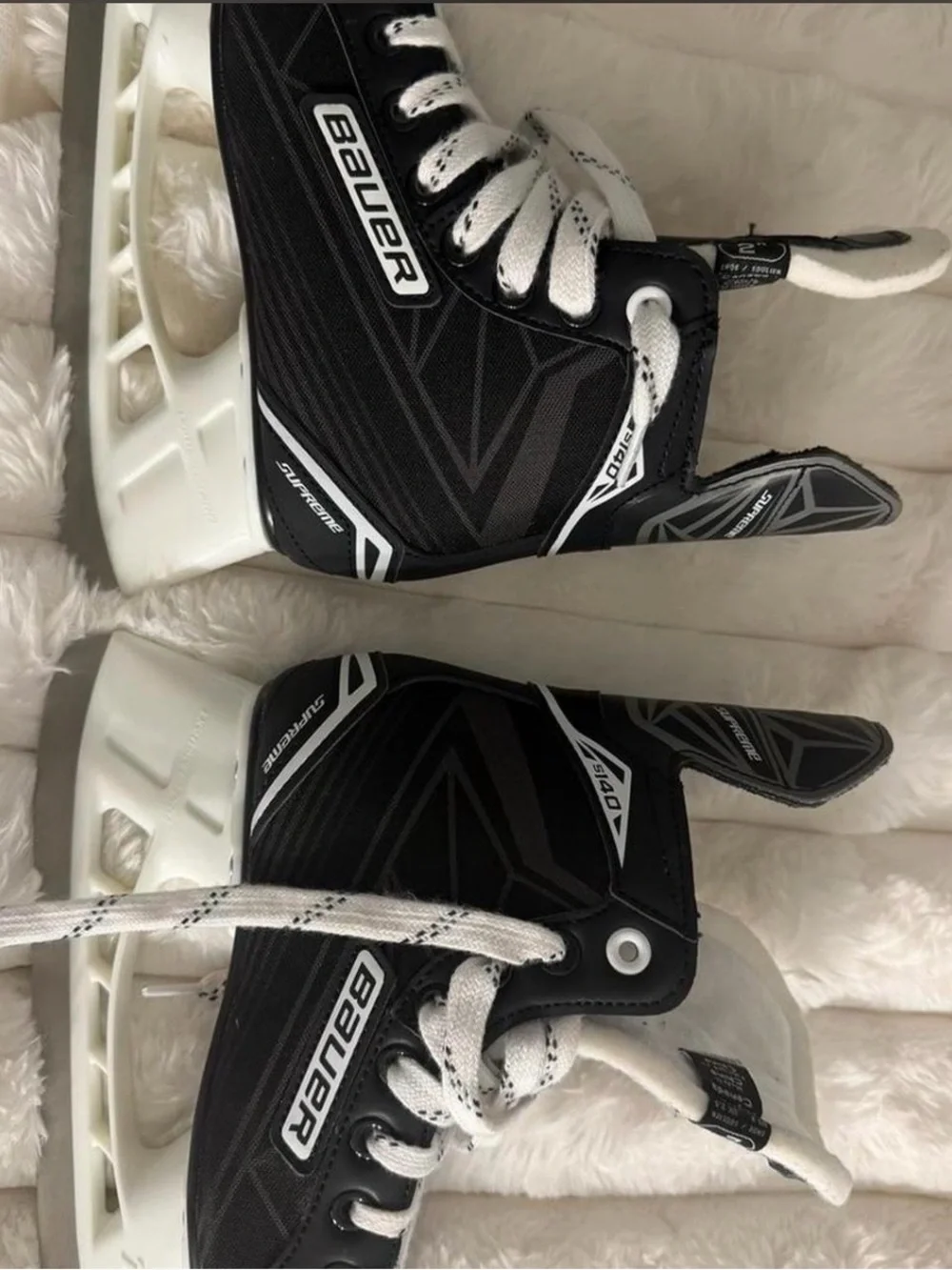 Bauer Kids Black and White Hockey Skates
